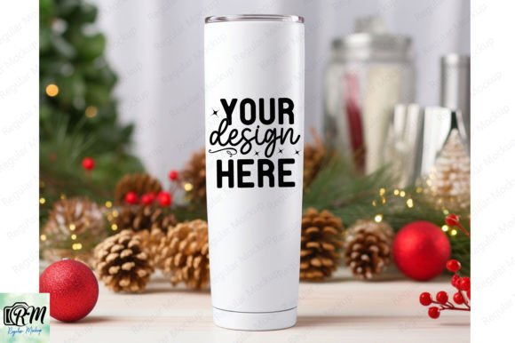 20oz Skinny Christmas Tumbler Mockup: A Graphics Essential