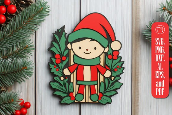 A Whimsical Brand Asset for Laser-Cut Festive Charm