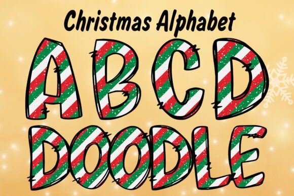 Candy Cane Christmas Alphabet Png: Festive Graphics for Crafters