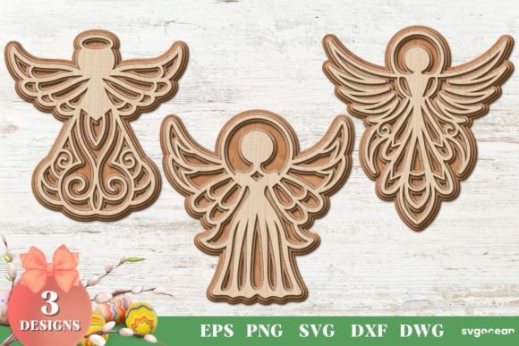 Christmas Angels Laser Cut Files for Winter Amp