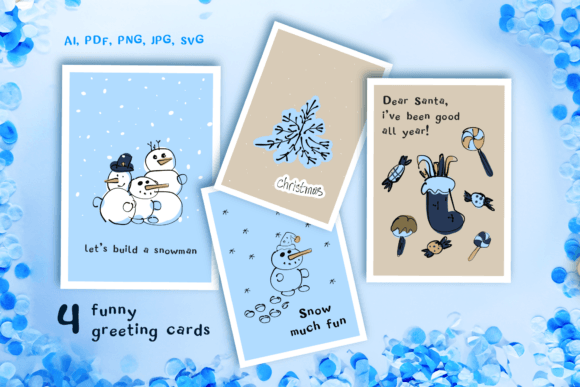 Christmas Card with Snowmen: A Charming Graphic for Holiday Marketing