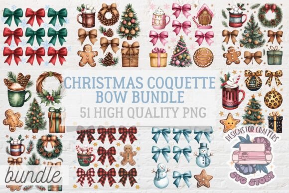 Christmas Coquette Bow Bundle: A Versatile Graphics Set