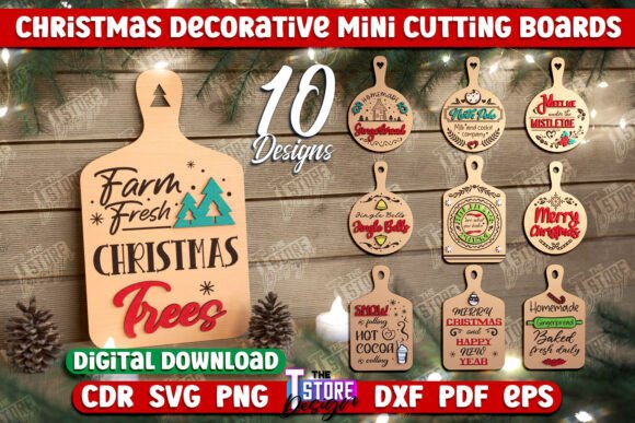 Christmas Cutting Boards: Laser-Cut Designs for Winter Ambiance