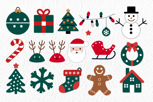 Christmas Elements Vector for Embroidery