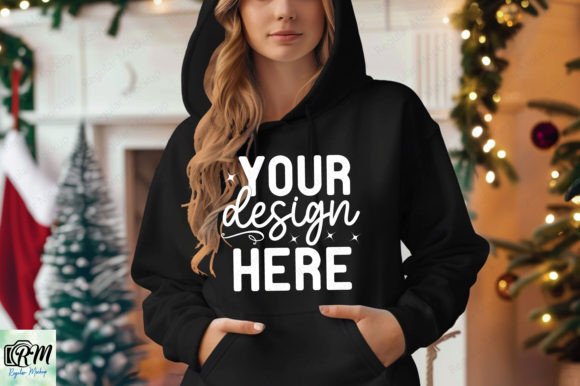 Christmas Gildan 18500 Hoodie Mockup 90: A Festive Graphics Asset