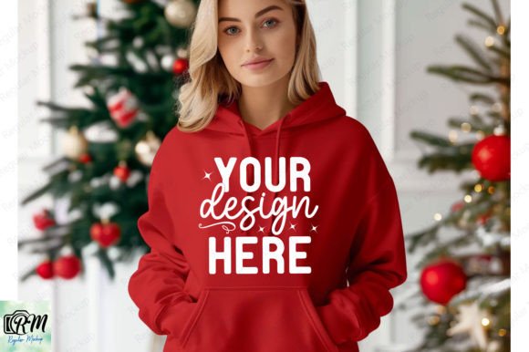 Christmas Gildan 18500 Hoodie Mockup for Graphics