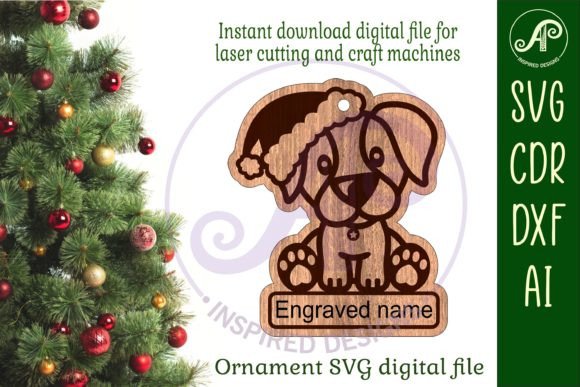 Cute Dog Christmas Ornament for Winter Amp Laser Cutting