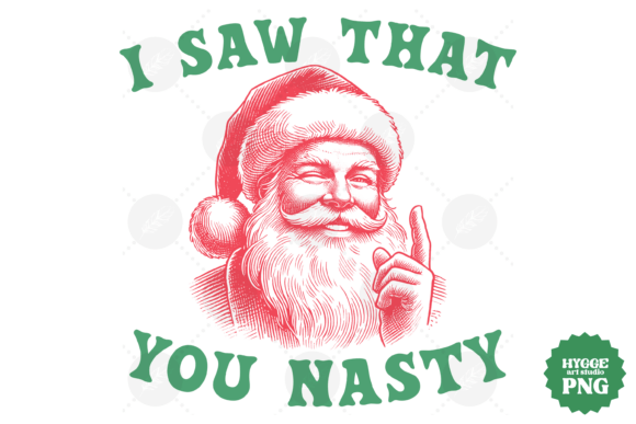 Funny Santa Vintage Christmas I Saw That Graphics
