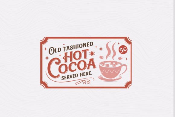 Hot Cocoa Retro Christmas Sign SVG for Seasonal Crafts