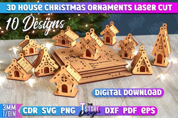 Laser Cut DIY Christmas Houses for Winter Branding