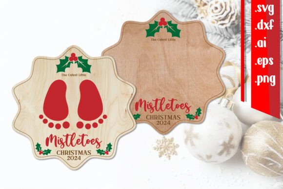 Mistletoes Board Mistletoes for Laser-Cut Winter Branding