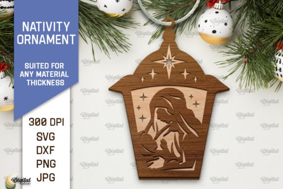 Nativity Laser Cut Ornament Design for Winter Crafting