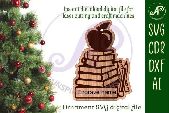 Teacher Christmas Ornament: A Festive Laser Cutting Asset